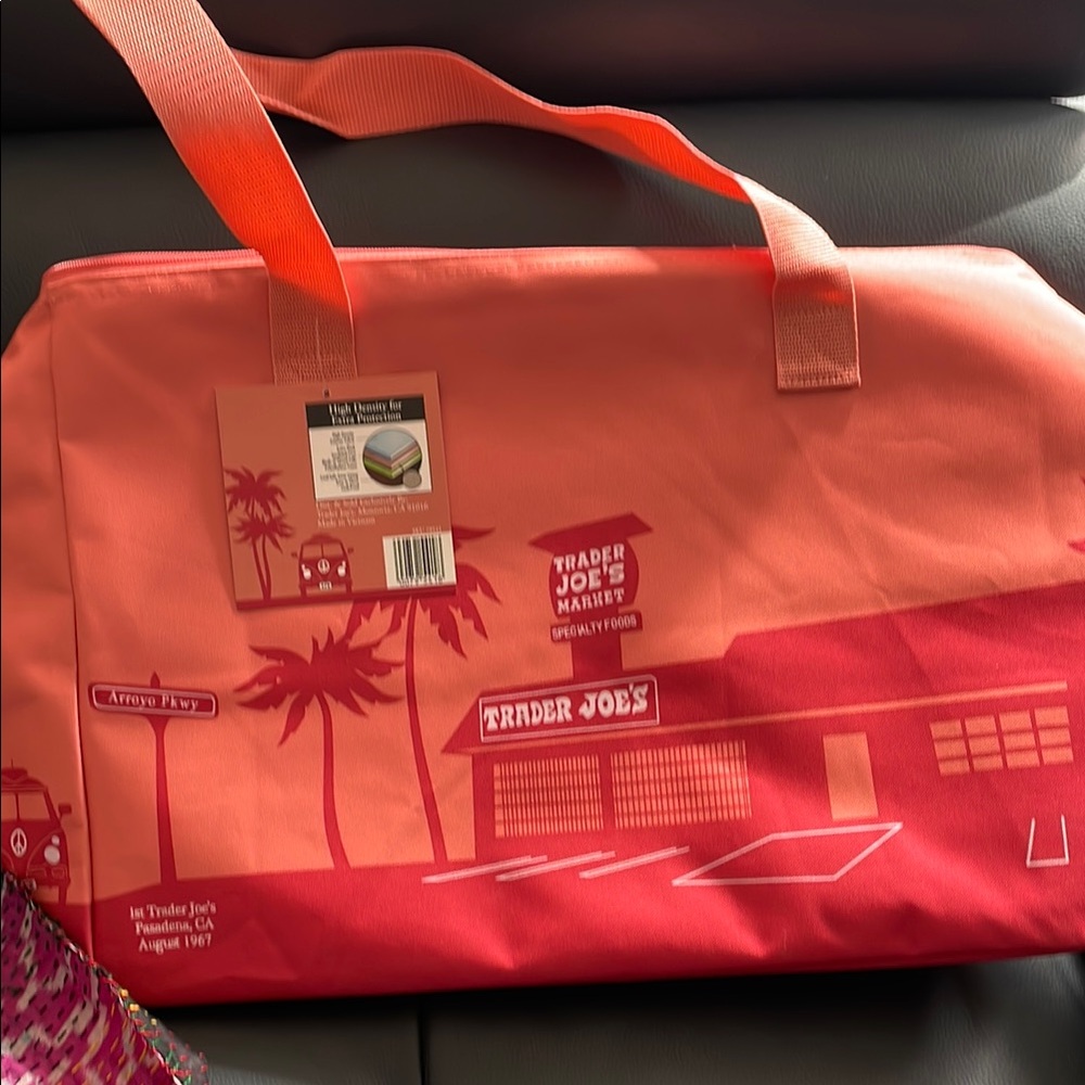 Trader Joe's Insulated Tote Bag in Coral